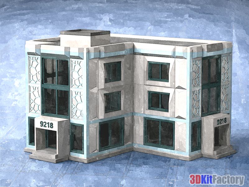 Faceted Concrete Mixed-Use models