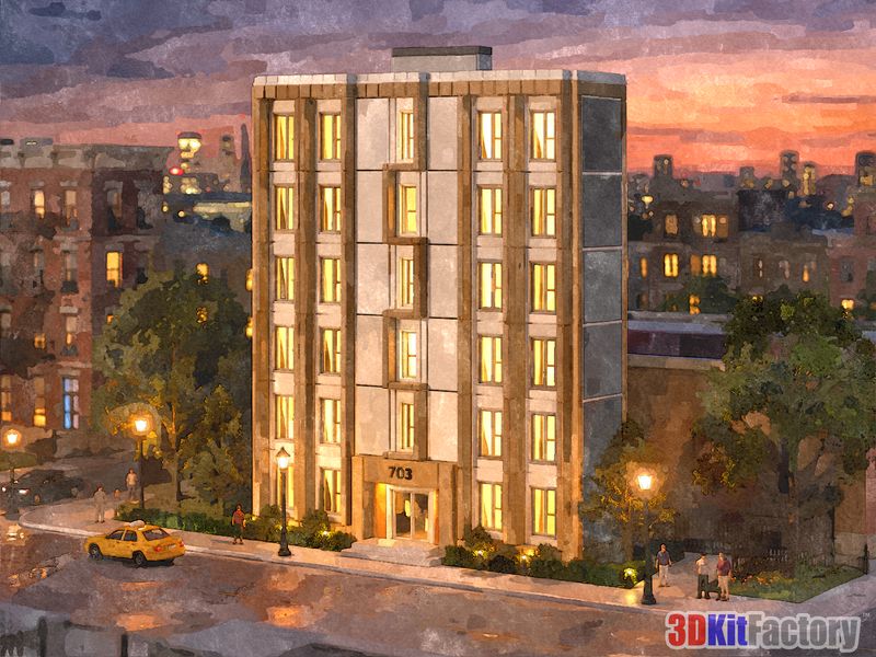 Contemporary urban architecture Mixed-use mid-rise