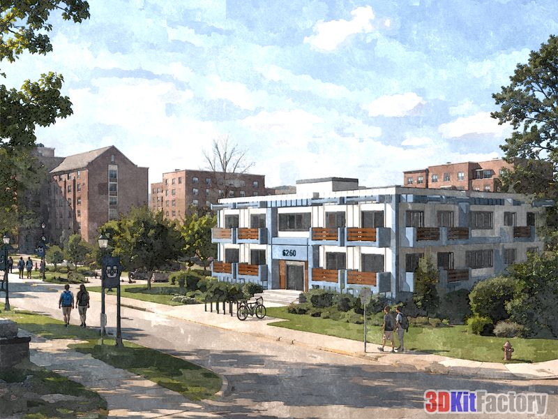 Contemporary urban architecture Mixed-use mid-rise