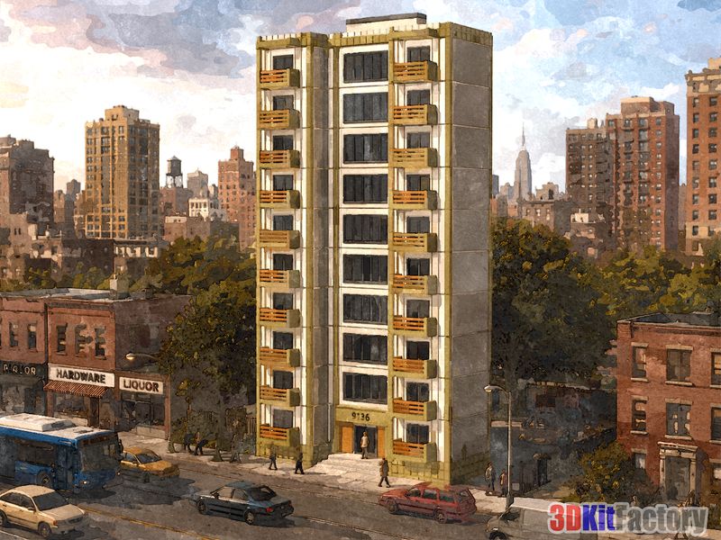 Contemporary urban architecture Mixed-use mid-rise