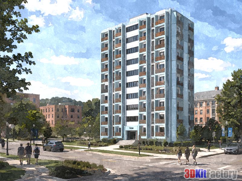 Contemporary urban architecture Mixed-use mid-rise