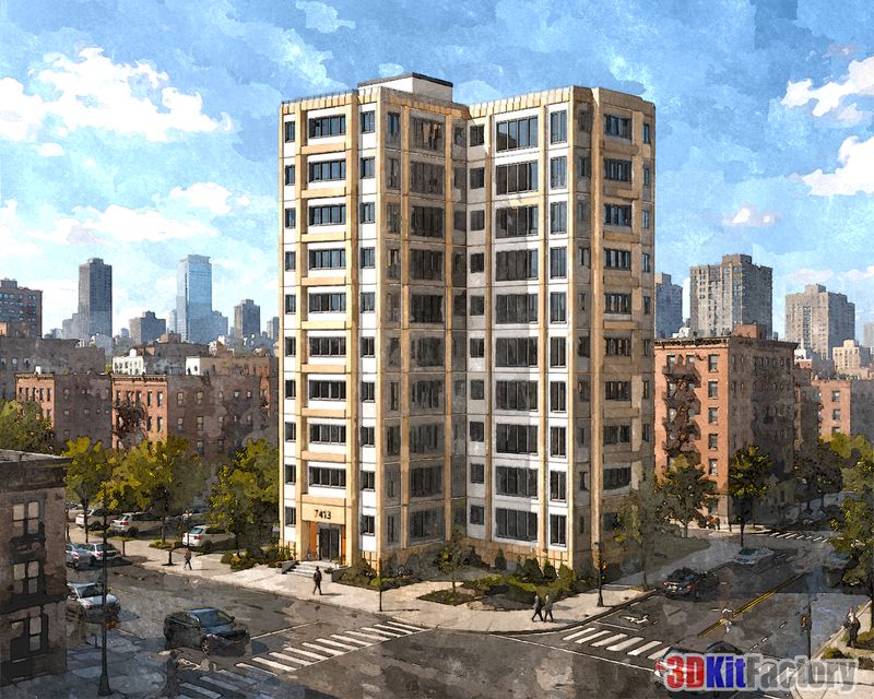 Contemporary urban architecture Mixed-use mid-rise