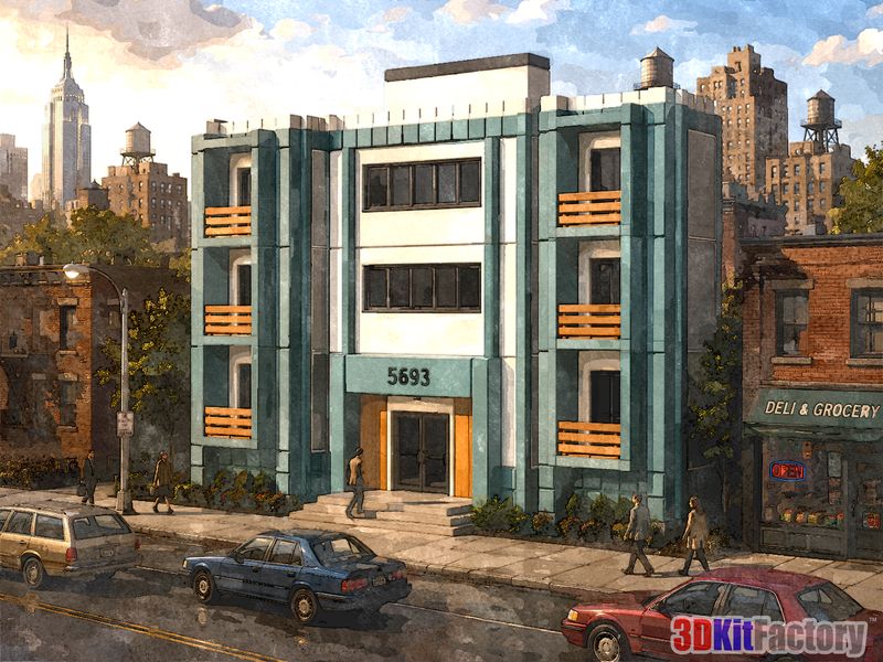 Contemporary urban architecture Mixed-use mid-rise