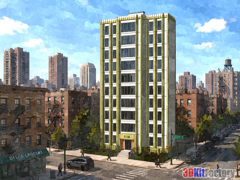 Contemporary urban architecture Mixed-use mid-rise