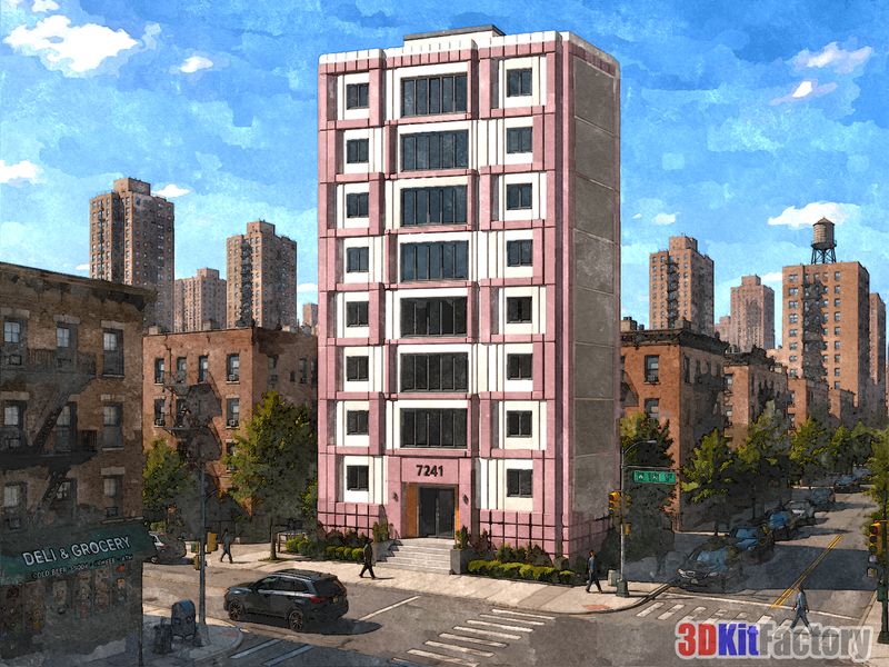 Contemporary urban architecture Mixed-use mid-rise