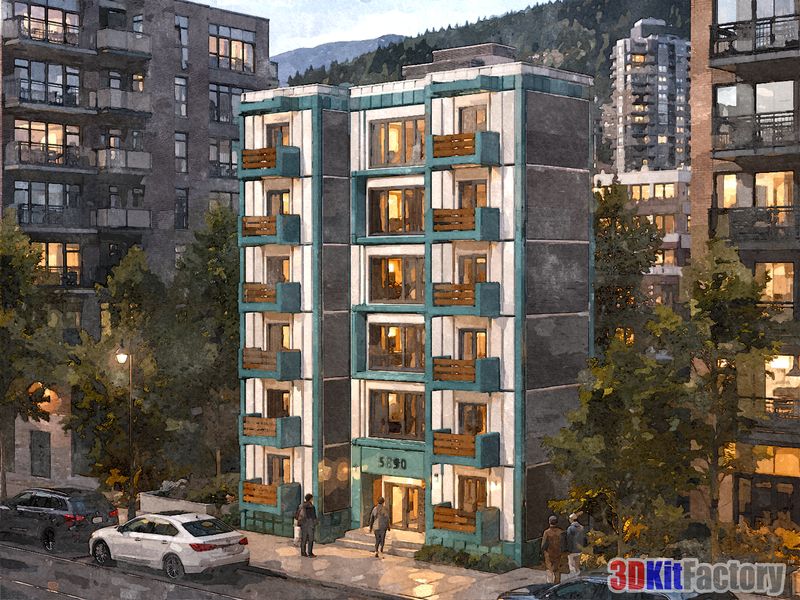 Contemporary urban architecture Mixed-use mid-rise
