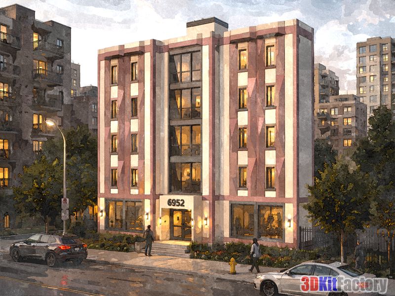 Contemporary urban architecture Mixed-use mid-rise