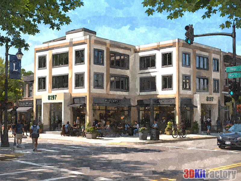 Contemporary urban architecture Mixed-use mid-rise