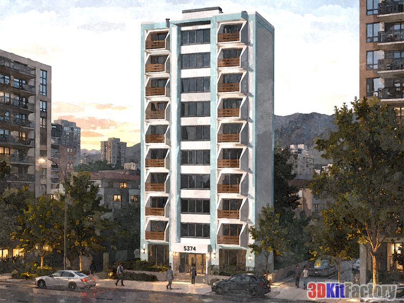 Contemporary urban architecture Mixed-use mid-rise