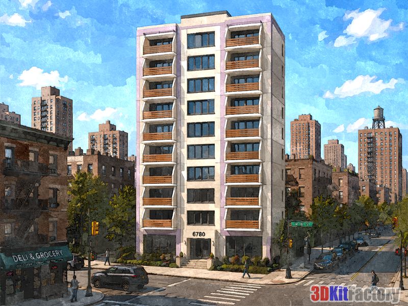 Contemporary urban architecture Mixed-use mid-rise