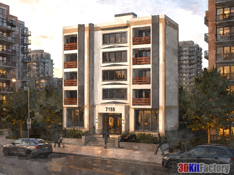 Contemporary urban architecture Mixed-use mid-rise