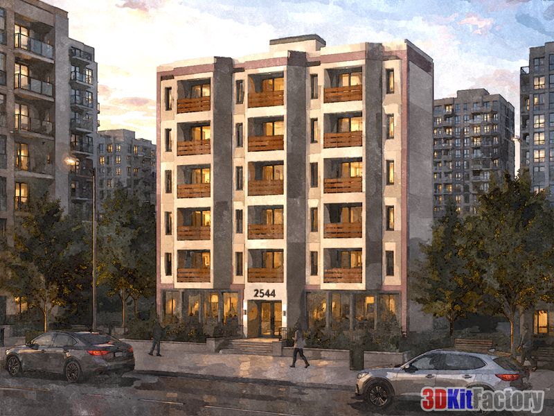 Contemporary urban architecture Mixed-use mid-rise