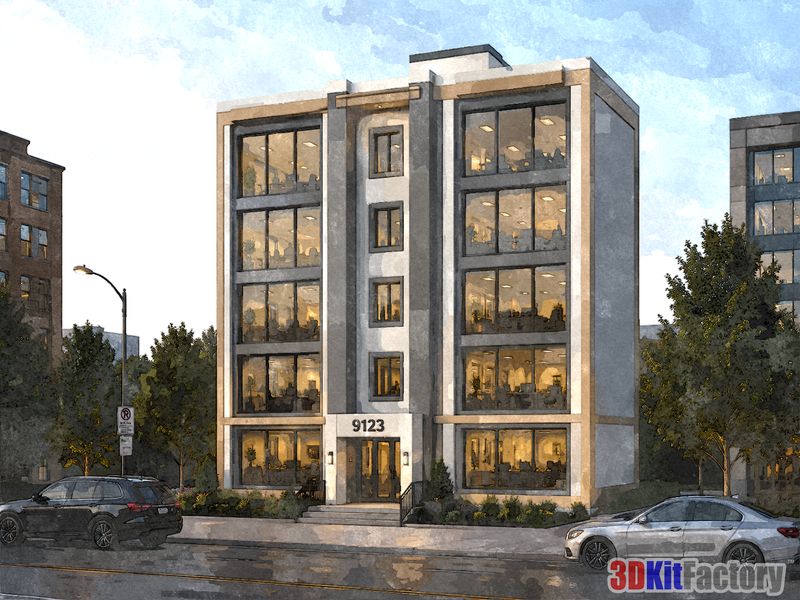 Contemporary urban architecture Mixed-use mid-rise