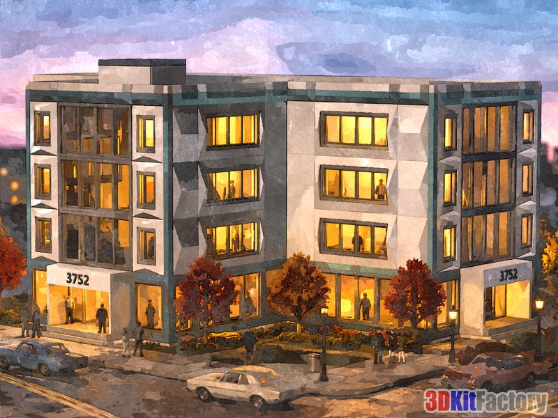 Contemporary urban architecture Mixed-use mid-rise